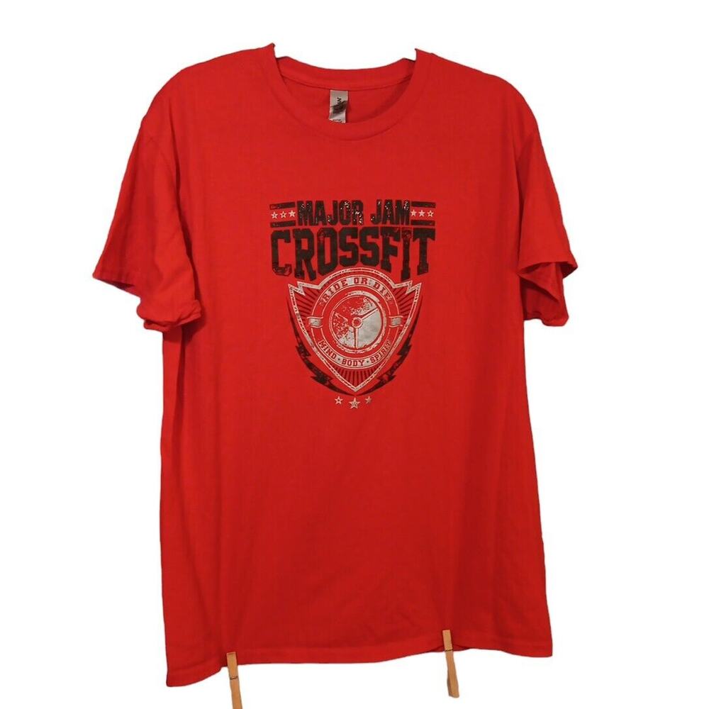 Major Jam Crossfit Logo Unisex Men's Women's Red Short Sleeve T-Shirt Size Large